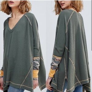 Free People flowy waffle top
